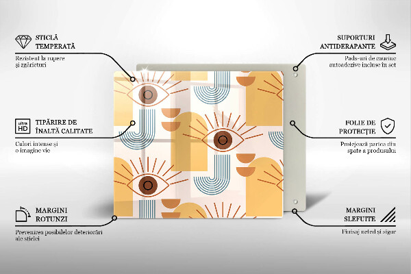 Protector encimera Patrón de ojos boho