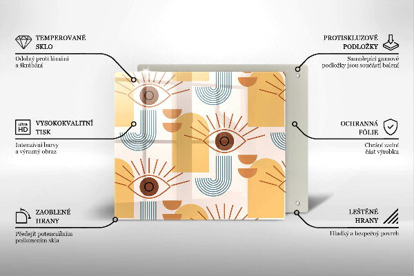 Protector encimera Patrón de ojos boho