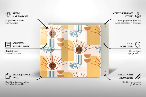 Protector encimera Patrón de ojos boho