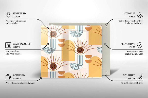 Protector encimera Patrón de ojos boho