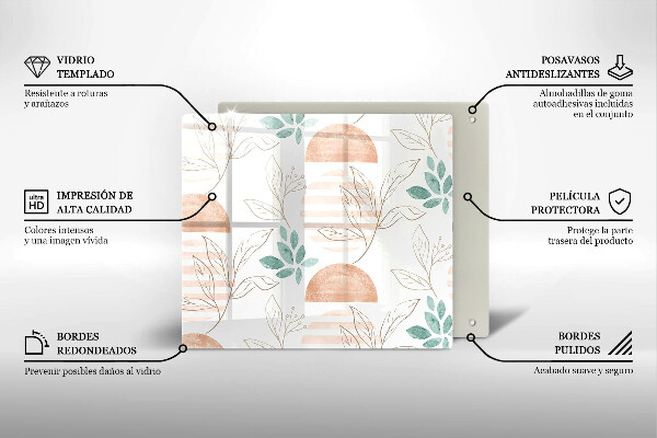 Protector encimera Patrón de hojas boho