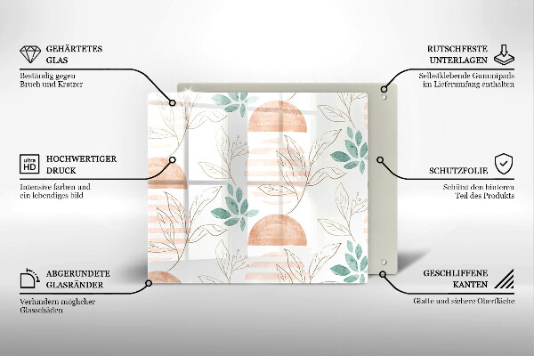 Protector encimera Patrón de hojas boho