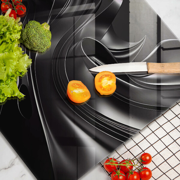 Protector encimera Masa negra abstracta