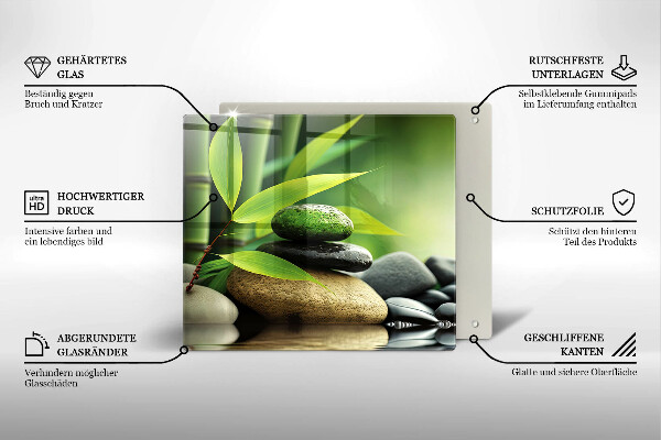 Protector encimera Piedras de bambú zen