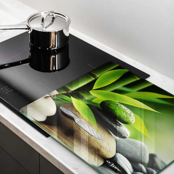 Protector encimera Piedras de bambú zen