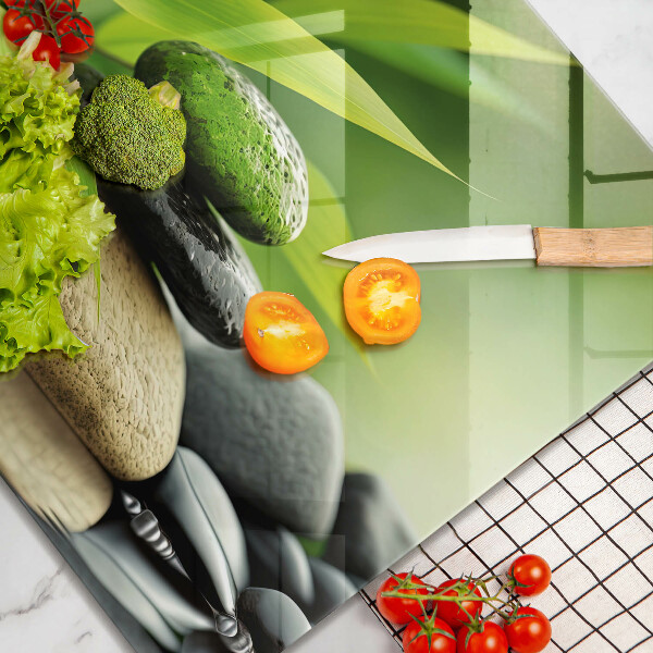 Protector encimera Piedras de bambú zen