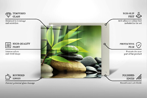 Protector encimera Piedras de bambú zen