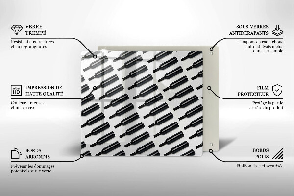 Protector encimera Botellas de vino negro