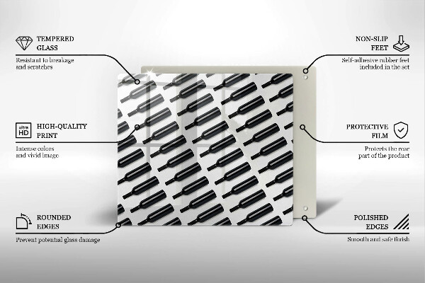 Protector encimera Botellas de vino negro