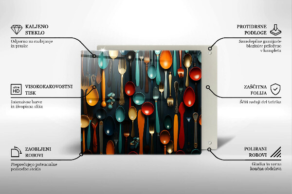 Protector encimera Cucharas y tenedores de colores