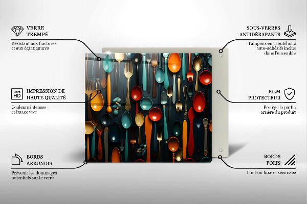 Protector encimera Cucharas y tenedores de colores