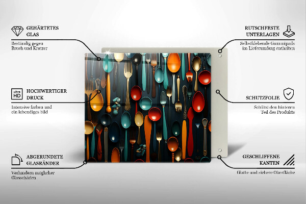 Protector encimera Cucharas y tenedores de colores