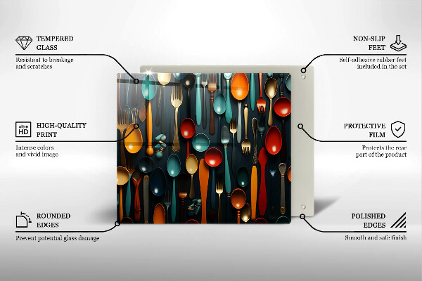 Protector encimera Cucharas y tenedores de colores