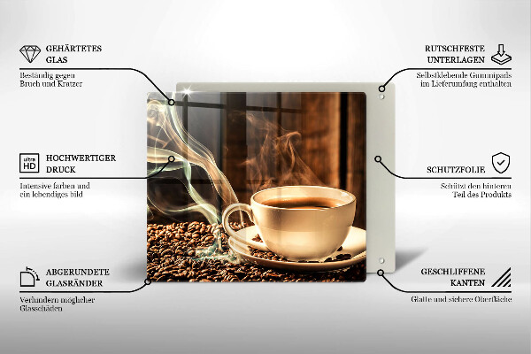 Protector encimera Taza y granos de café