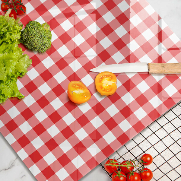 Protector encimera Patrón de cuadros rojos y blancos