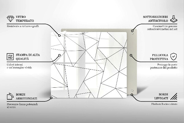 Protector encimera Triángulos blancos