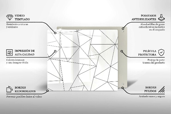 Protector encimera Triángulos blancos