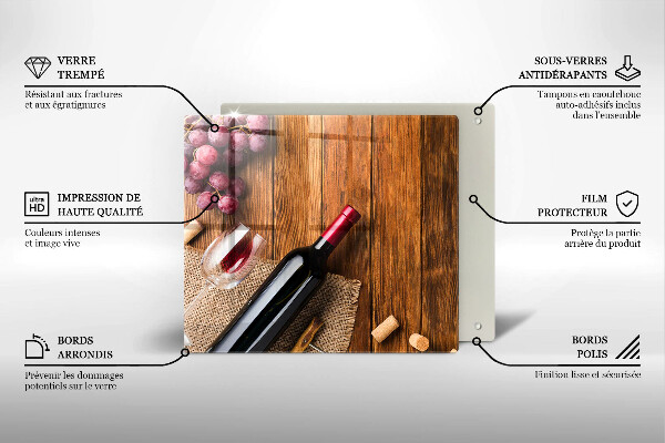 Protector encimera Una botella de vino tinto