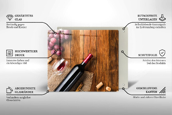 Protector encimera Una botella de vino tinto