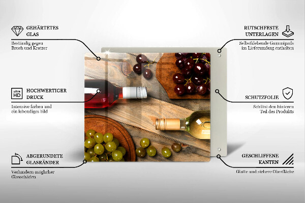 Protector encimera Botellas de vino y uvas