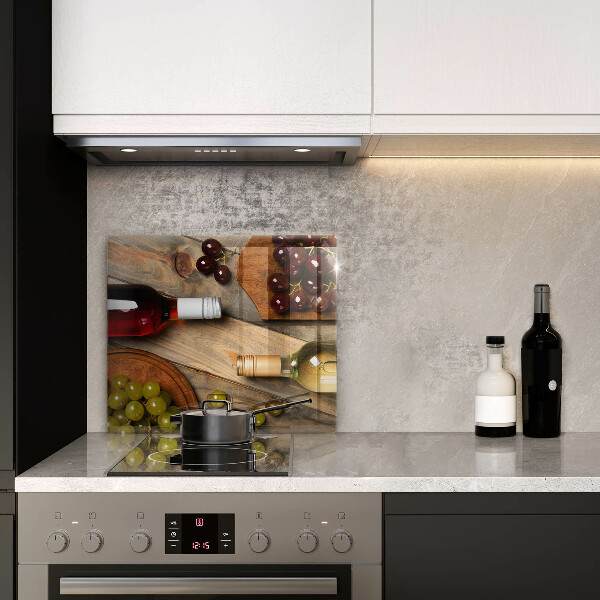 Protector encimera Botellas de vino y uvas