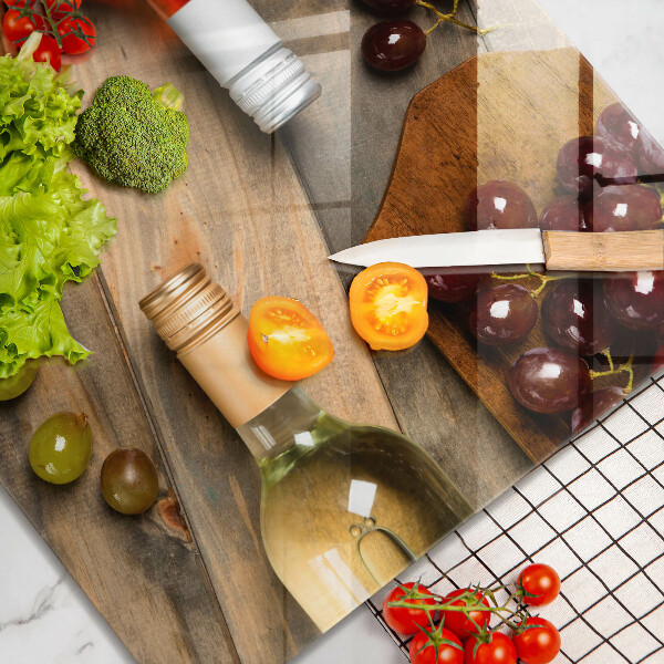 Protector encimera Botellas de vino y uvas