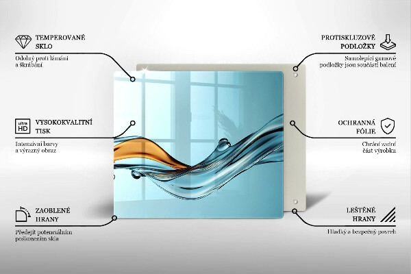 Protector encimera Agua sobre un fondo azul