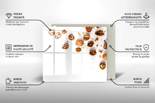 Protector encimera Nueces sobre un fondo blanco