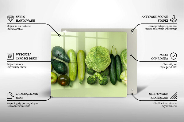 Protector encimera Frutas y verduras verdes