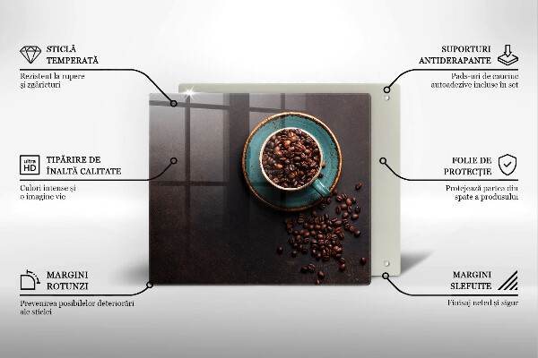 Protector encimera Una taza de granos de café