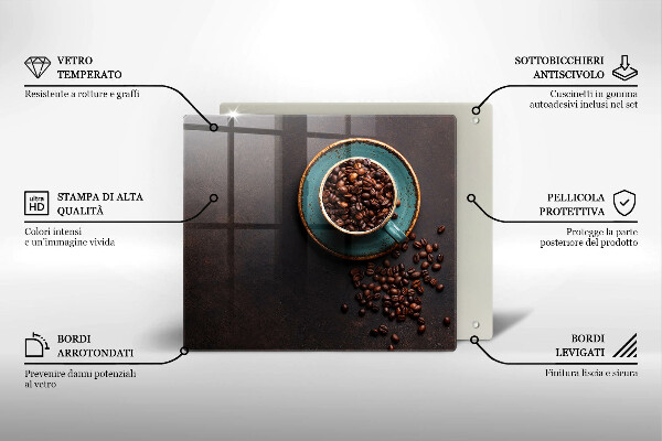 Protector encimera Una taza de granos de café