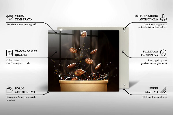 Protector encimera Granos de café calientes