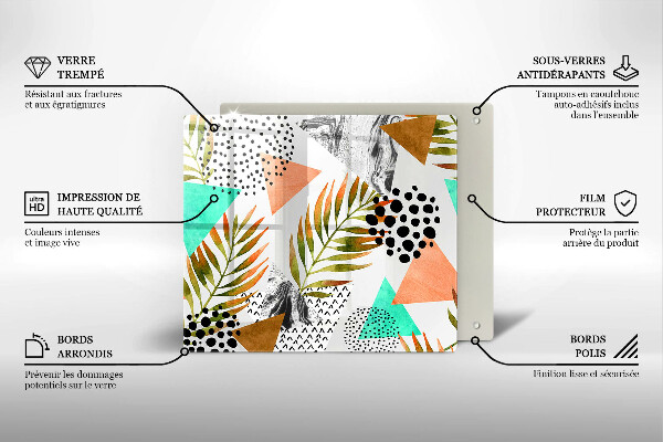 Protector encimera Patrón de hojas boho