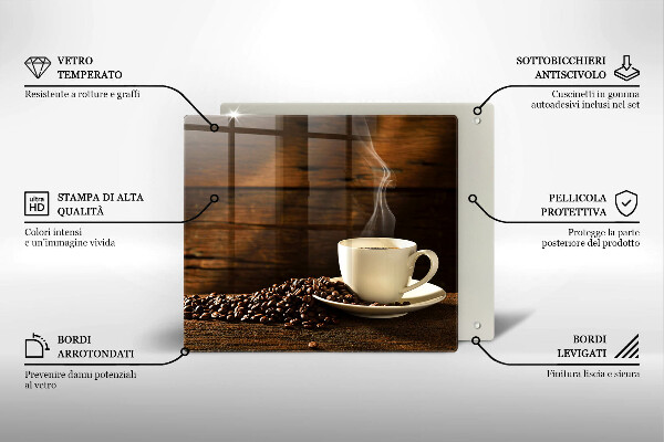 Protector encimera Taza de café de madera