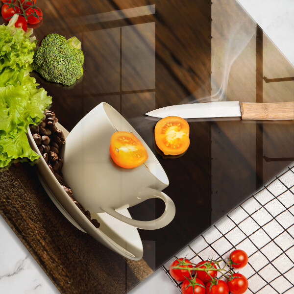 Protector encimera Taza de café de madera