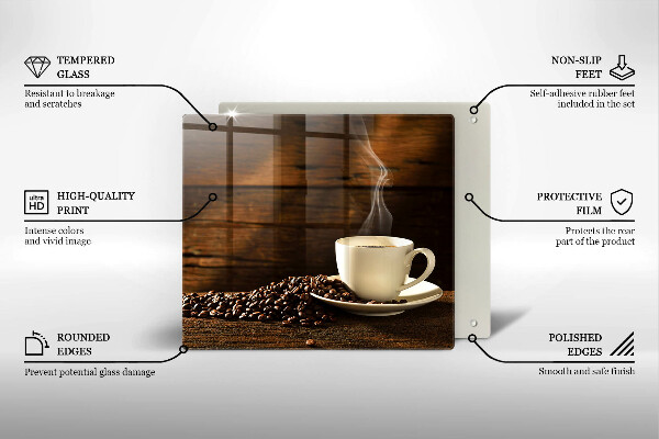 Protector encimera Taza de café de madera