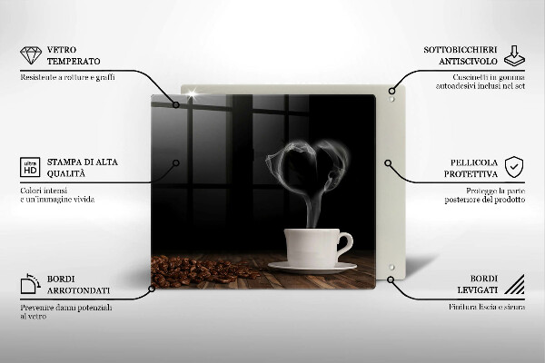 Protector encimera Corazón de taza de café