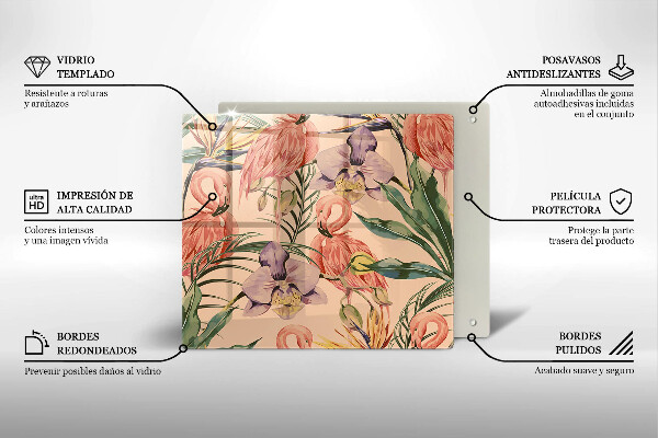 Protector encimera Ilustración de flamencos