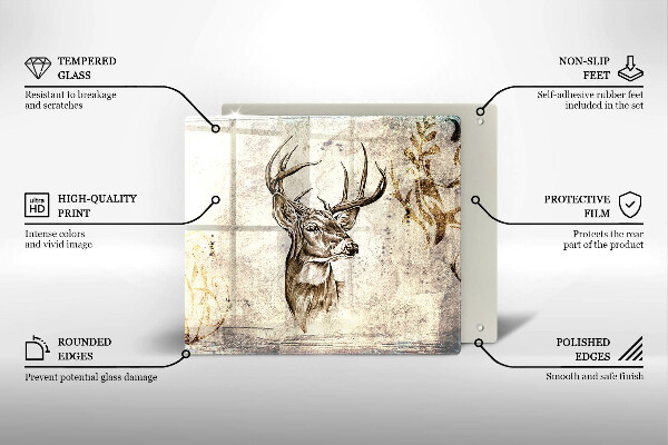 Protector encimera Ilustración de animales ciervos