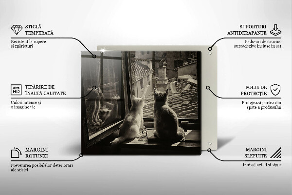 Protector encimera Ventana y ciudad de gatos