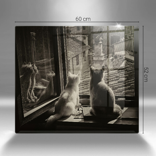 Protector encimera Ventana y ciudad de gatos