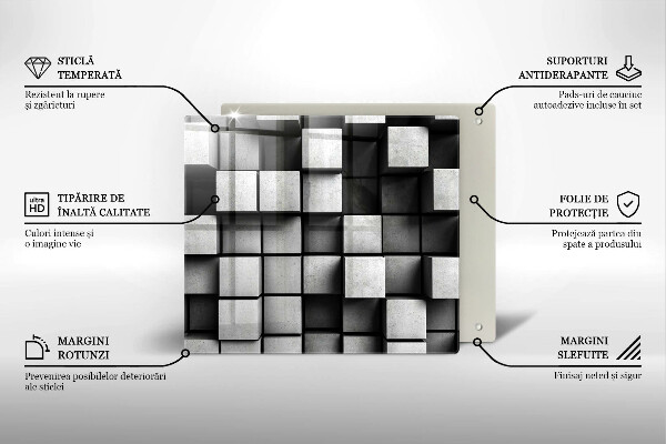 Protector encimera Cuadrados abstractos 3d