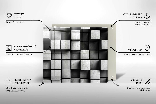 Protector encimera Cuadrados abstractos 3d