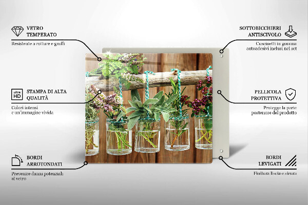 Protector encimera Plantas de hierbas vintage