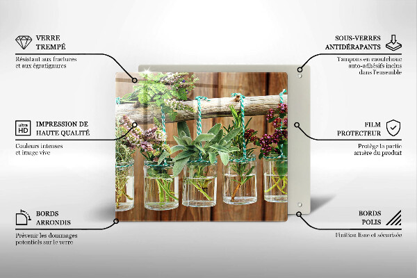 Protector encimera Plantas de hierbas vintage