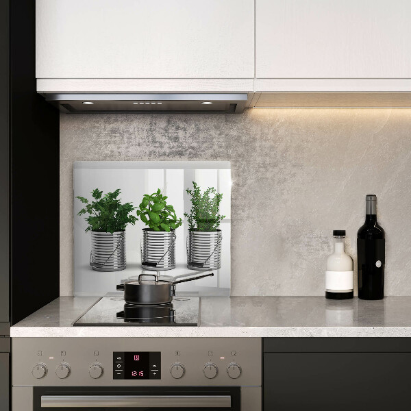 Protector encimera Macetas con plantas herbáceas