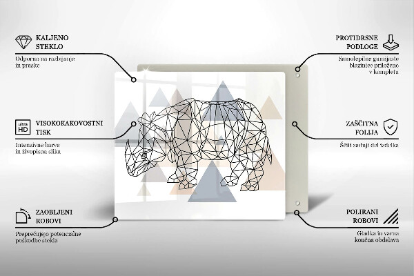Protector encimera Rinoceronte de arte lineal