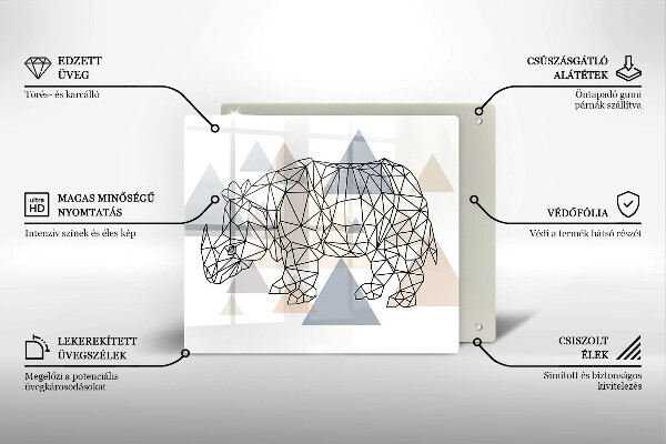 Protector encimera Rinoceronte de arte lineal
