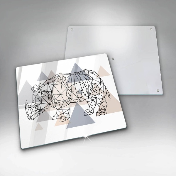 Protector encimera Rinoceronte de arte lineal