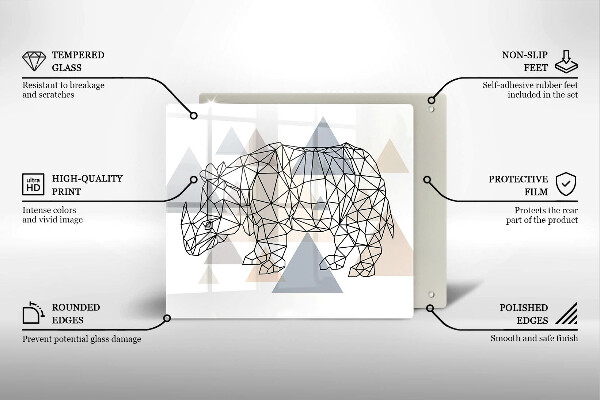 Protector encimera Rinoceronte de arte lineal
